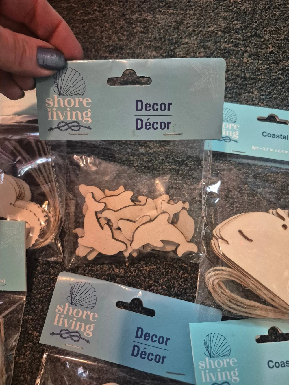 11pk Shore Living Wood Coastal Icons - Whale, Seahorse & Dolphin Wood Cutouts